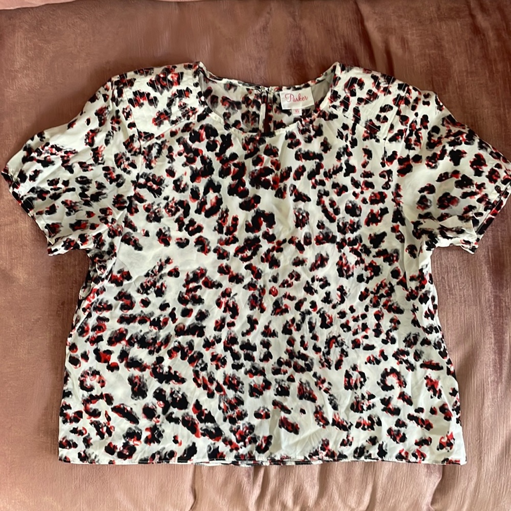 Parker Silk Leopard Print Crop Top